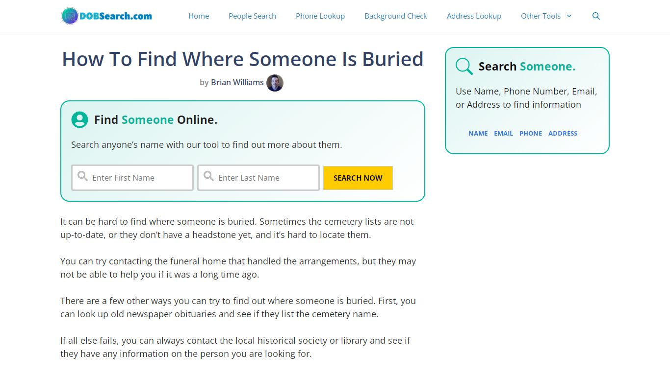 How To Find Where Someone Is Buried: 3 Ways in 2022 - DOBSearch.com